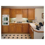 Kitchen interior with breakfast bar and oven flyers
