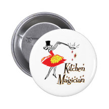 Kitchen Magician Retro Cooking Art Button
