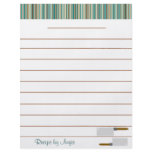 Kitchen Stripes Aqua Recipe Paper - With Lines flyers