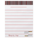 Kitchen Stripes Red Recipe Paper - WIth Lines flyers