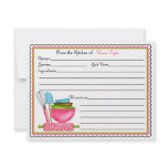 Kitchen Supplies Baking Cooking Recipe Cards invitations