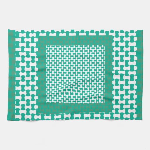 Kitchen Towel or Tea Towel Emerald Green Geometric Zazzle