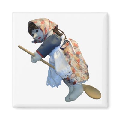 Kitchen Witch Riding Spoon magnet by TraceElements