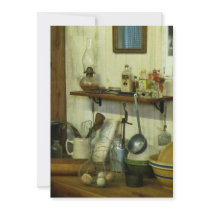 Kitchen With Wire Basket of Eggs Custom Invites