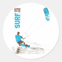 kite surf round sticker
