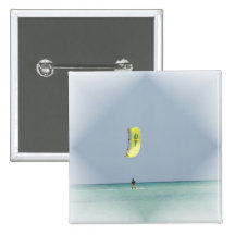 Kiteboarder Square Button