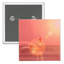 Kiteboarding Sunset Button