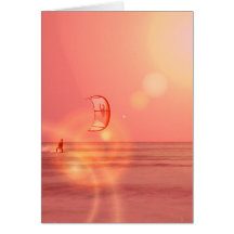 Kiteboarding Sunset Greeting Card