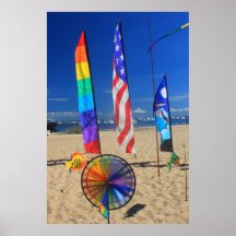 Kites on Cape Cod Beach Print