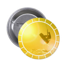 Kitesurfing Silhouette Button