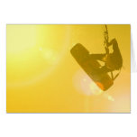 Kitesurfing Silhouette Greeting Card cards