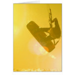 Kitesurfing Silhouette Greeting Card cards
