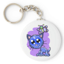 Kitten and Butterfly Keychain