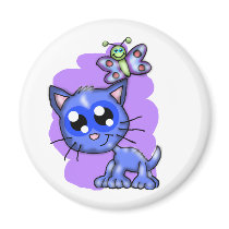 Kitten and Butterfly Magnet