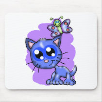 Kitten and Butterfly Mousepad