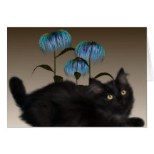 Kitten Flowers Note Card