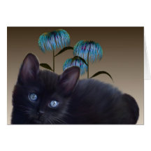 Kitten Flowers Note Card