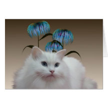 Kitten Flowers Note Card