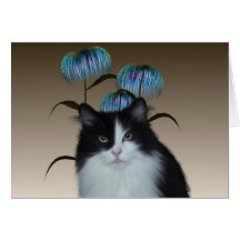 Kitten Flowers Note Card