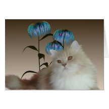 Kitten Flowers Note Card