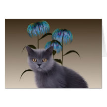 Kitten Flowers Note Card