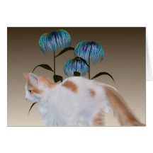 Kitten Flowers Note Card