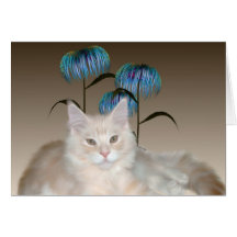 Kitten Flowers Note Card
