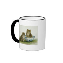 Kitten in a Blue China Bowl Mug