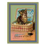 Kitten in a Sewing Basket Post Cards