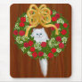 Kitten in Holiday Wreath Mousepad