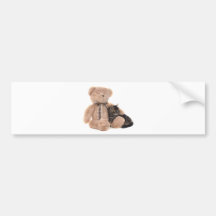 kitten in the arms of a teddy bear autocollants pour voiture