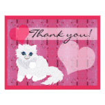 Kitten on pink, Thank you cards Announcement