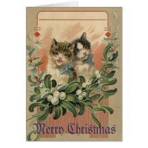 Kitten Victorian Christmas Card