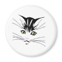 kitten with yellow eyes pink nose by Wendy C Allen magnets