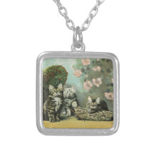 Kittens and Blossoms Pendant
