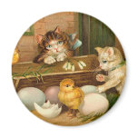 Kittens and Chicks Easter Greeting magnets