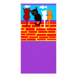 Kitties Sitting on a Wall Designed Book Mark Picture Card