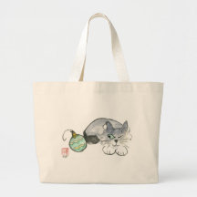 Kitty and Green & Gold Ornament Bag