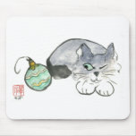 Kitty and Ornament Mouse Pad