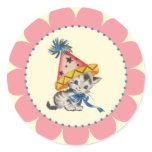 Kitty Birthday Party  |  Retro Favour Stickers