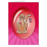 KITTY BLUEBIRD BUBBLE by SHARON SHARPE Greeting Card