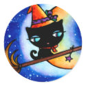 Kitty Bobbin Rides the Milky Way Cat Stickers