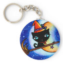Kitty Bobbin Rides the Milky Way Keychain
