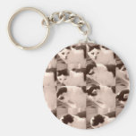 Kitty Cat/Black & White Photo Key Chain
