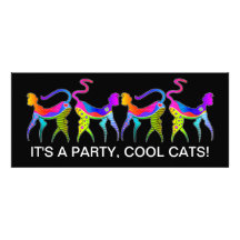 KITTY CAT COOL CATS PARTY INVITATION