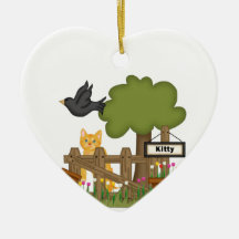 Kitty Cat In the Garden Ornaments