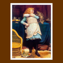 Kitty Cat Love - Vintage Painting - by Barber posters