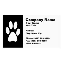 Kitty Cat Paw Print Business Card Templates