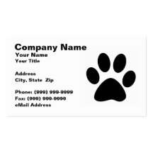 Kitty Cat Paw Print Business Cards