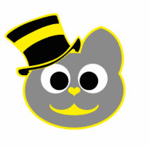 Kitty Cat Top Hat Yellow - Grey